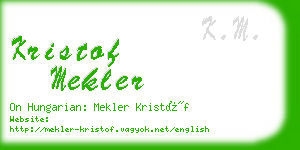 kristof mekler business card